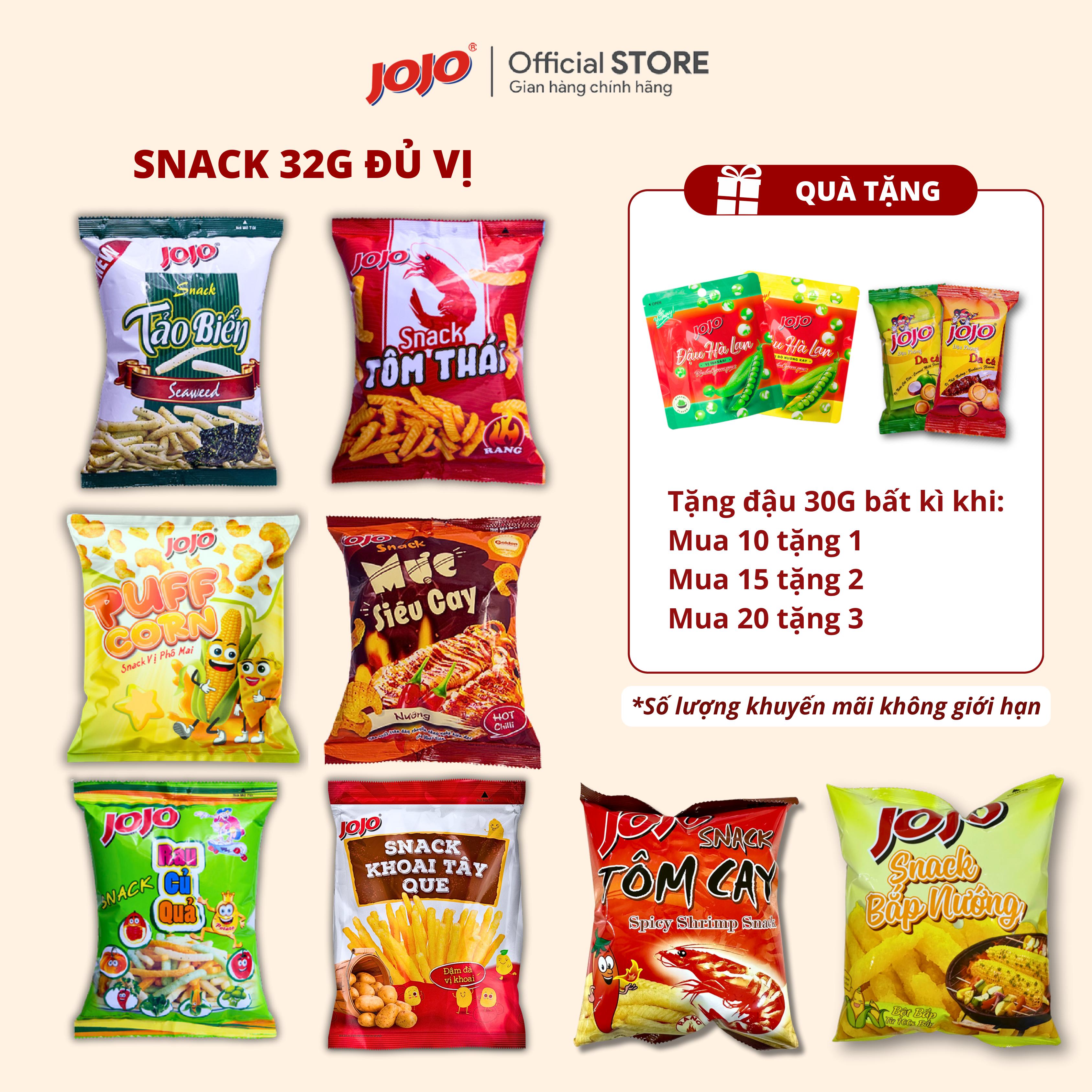Combo snack jojo vị rau củ quả loại 32g