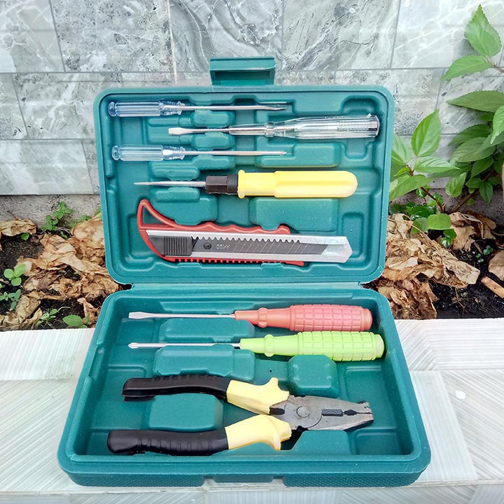 Bộ Dụng Cụ Sửa Chữa Đa Năng Gia Đình 8 Món, Bộ đồ nghề sửa chữa 8 món hữu ích tiện dụng trong nhà ngoài trời
