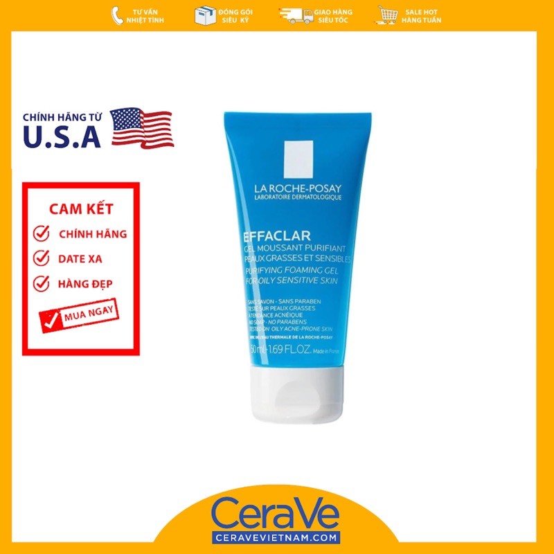 Sữa rửa mặt la roche-posay effaclar purifying foaming gel
