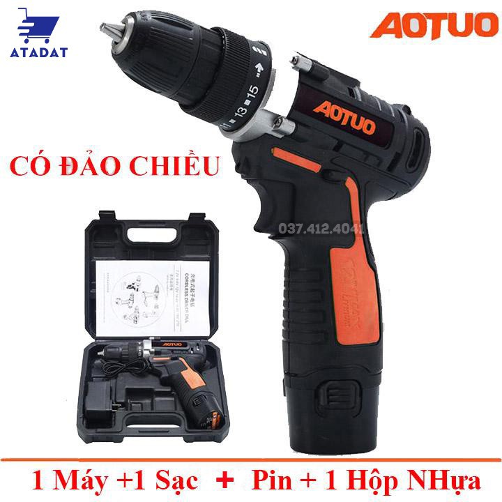 Máy khoan dùng pin aotuo 12v khoan bắn vít vặn vít 100 lõi đồng có đảo chiều máy bắt vít aotuo 12v