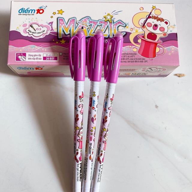 Bút bi gel xoá được màu mực tím Thiên Long