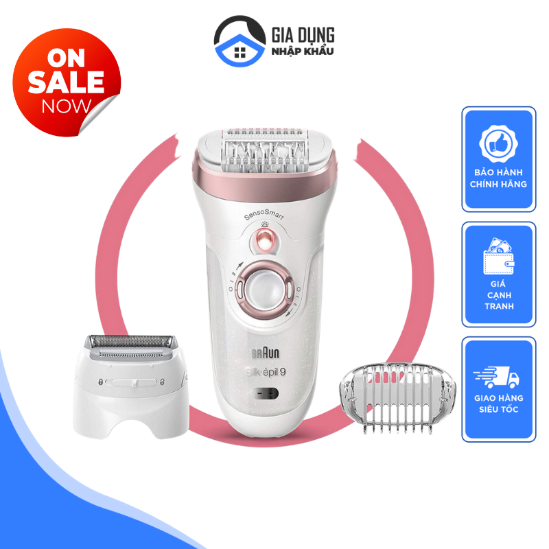  Máy Nhổ Lông BRAUN SILK-ÉPIL 9 - 9720 Máy Triệt Lông Mini Toàn Thân Máy Cạo Lông Vùng Bikini Chân Nách Mặt An Toàn Hiệu Quả Nhập Đức Bảo Hành 12 Tháng 