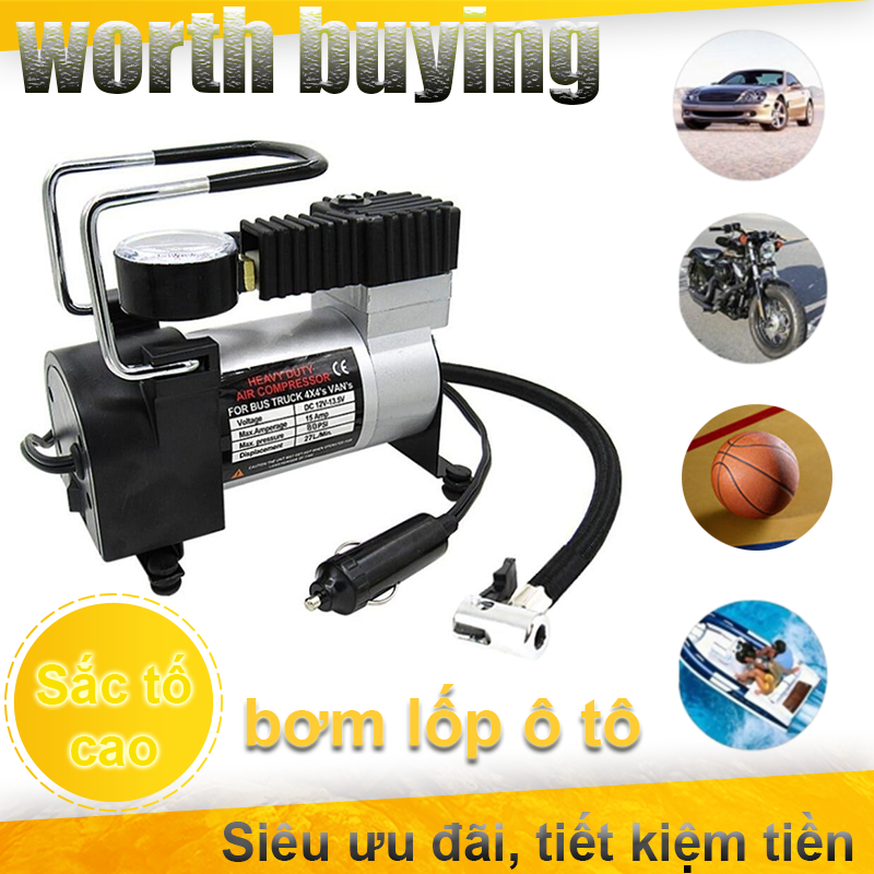Máy bơm lốp xe 12 V mini máy nén khí máy bay xe máy Máy bơm điện di động, thiết kế nhỏ gọn, an toàn và thuận tiện.