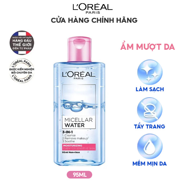 Nước Tẩy Trang Dưỡng Ẩm Cho Da Khô L'Oreal Micellar Water Moisturizing 95ml
