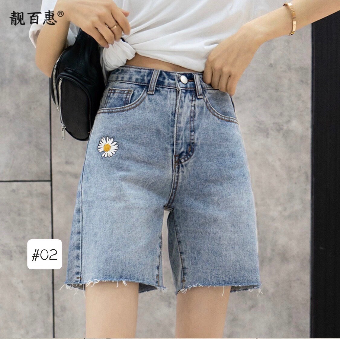[HCM]QUẦN SHORT NGỐ JEAN NỮ HOA CÚC HOT HIT - JT39