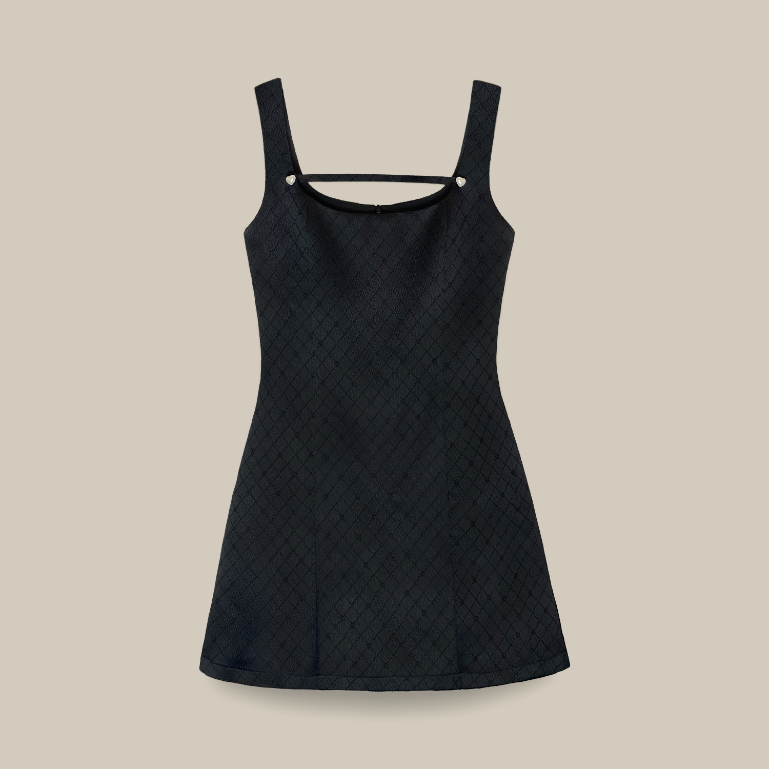Váy yếm gấm hai dây đính cúc tim NAKED by V - Madeline Pinafore