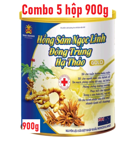 _sữa bột hồng sâm ngọc linh, đông trùng hạ thảo gold . hsd 2025