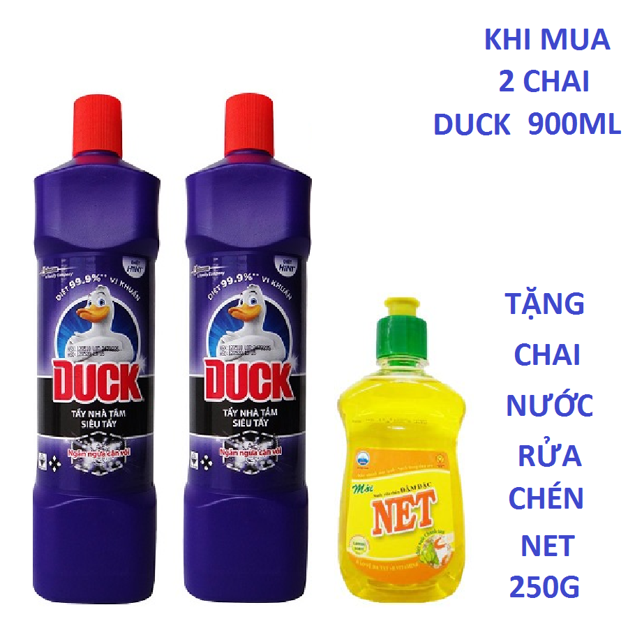 Bộ 2 chai nước tẩy bồn cầu Duck diệt khuẩn 900ml