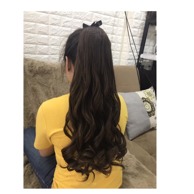 Tóc giả cột ❤️freeship❤️ cột xoăn dày mã m1008 có bấm gốc