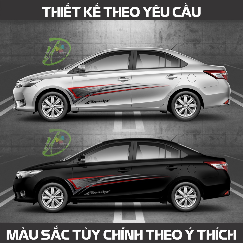 Decal tem xe vios mẫu 004