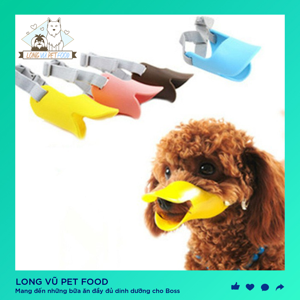 Rọ mõm mỏ vịt nhựa mềm cho chó (size m cho các bé 3-5kg) - Long Vũ Pet Food