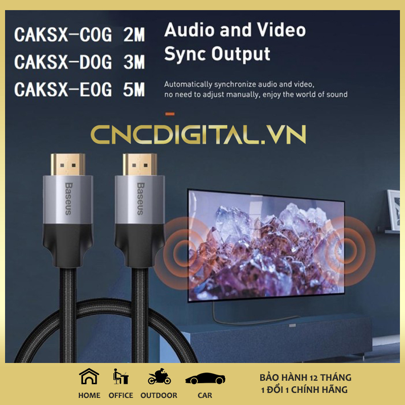 Cáp HDMI Dài 2m, 3m, 5m 4K 60Hz 18Gbps Siêu Bền Baseus Cafule HDMI Cable Hỗ Trợ Lên Đến 32 Kênh Âm Thanh Dây Siêu Bền