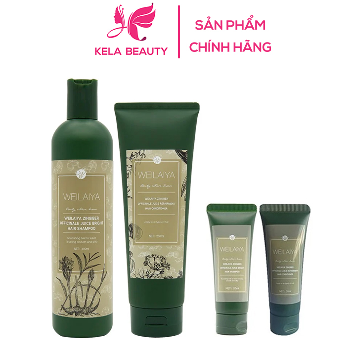 Dầu gội gừng weilaiya chính hãng kết hợp hà thủ ô Kela Beauty kích thích mọc tóc nhanh giảm rụng tóc