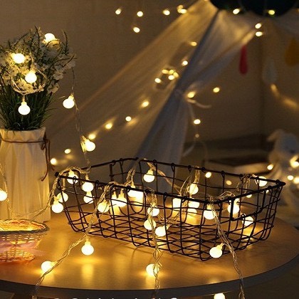Đèn led dây bi trang trí đèn cherry ball bóng tròn 6m40 bóng