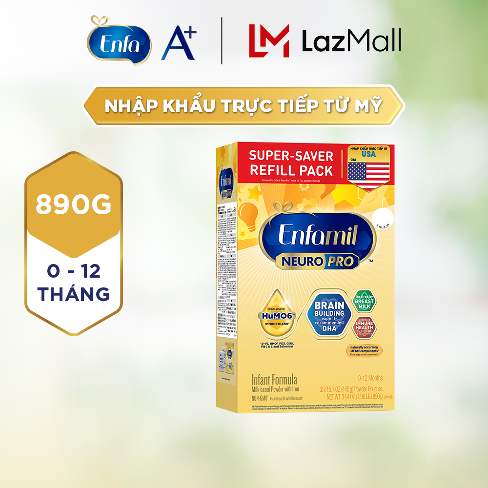 Sữa bột Enfamil NeuroPro NonGMO Infant 890gDành cho trẻ 012 tháng tuổi