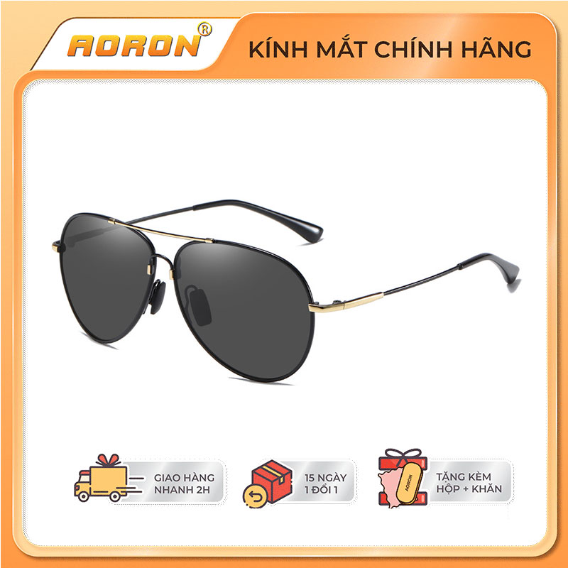 Mắt Kính Nam, Kính Mát Nam Nữ Đi Đêm Đổi Màu Thời Trang, Mắt Kính Phân Cực Nam Nữ Chống Chói, Lóa, Chống Trầy Va Đập Mạnh Tốt, KÍnh Bẻ Cong Gấp Gọn Dễ Dàng - AK018 - AORON