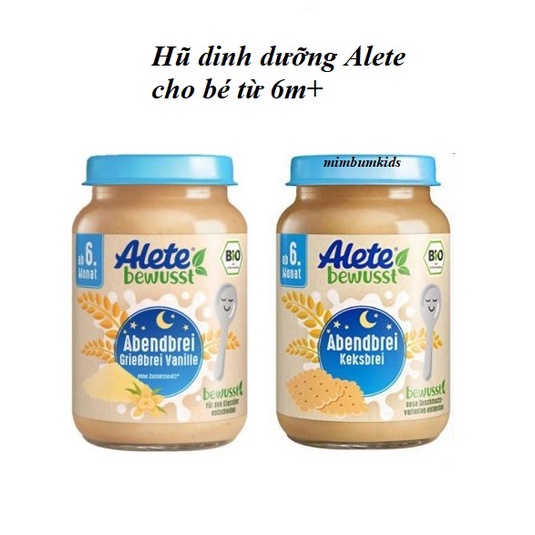 Hũ Dinh Dưỡng ALETE Đức 190g, ngũ cốc dinh dưỡng Alete ăn liền cho bé từ 6 tháng