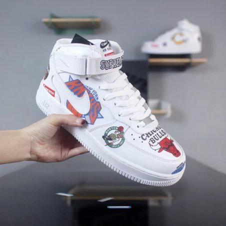 Giày Trắng Cổ Cao Nam Supreme Thời Trang Nam [ Tặng Box]