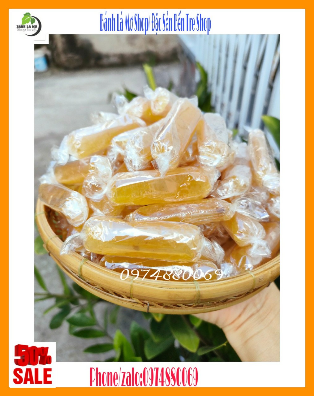 1kg kẹo gừng dẻo cay Bến Tre