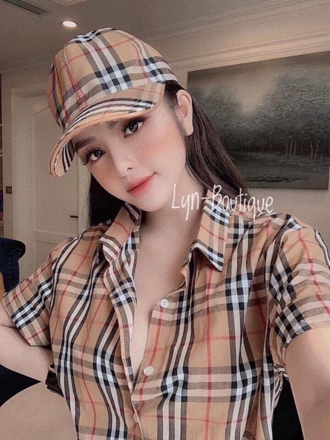 Áo sơ mi nữ cọc tay - áo sơ mi phối sọc bbr - áo sơ mi ngắn 2 túi