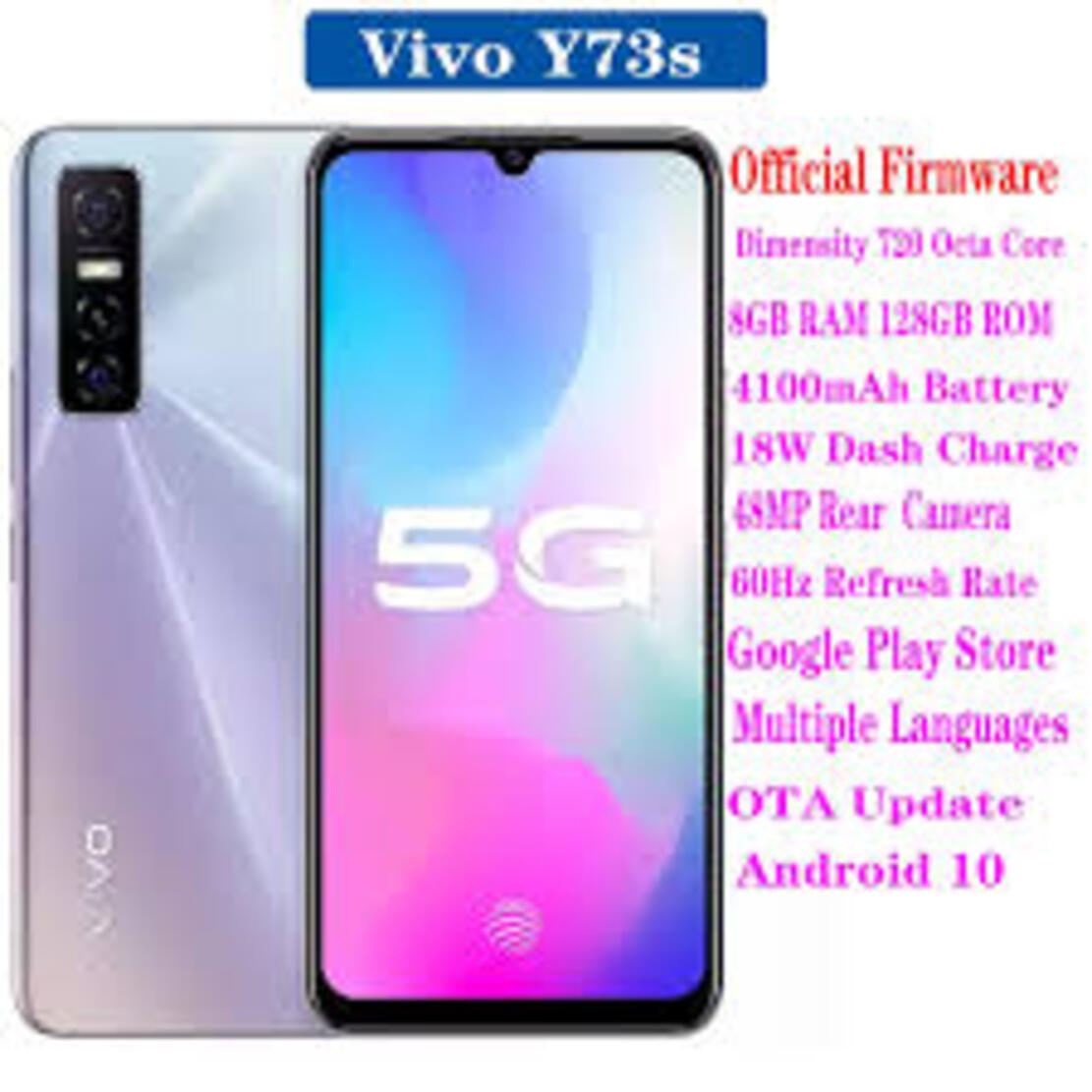 Điện thoại vivo y73s 5g 2sim ram 8g/256g chính hãng, màn 6.44inch, camera sau: chính 48 mp & phụ 8 mp, 2 mp camera trước: 16 mp, bảo hành 12 tháng