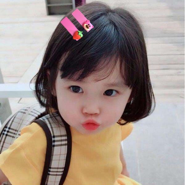 Set 2 Kẹp tóc mái mỏ vịt chú gấu hồng dễ thương Phụ Kiện 68