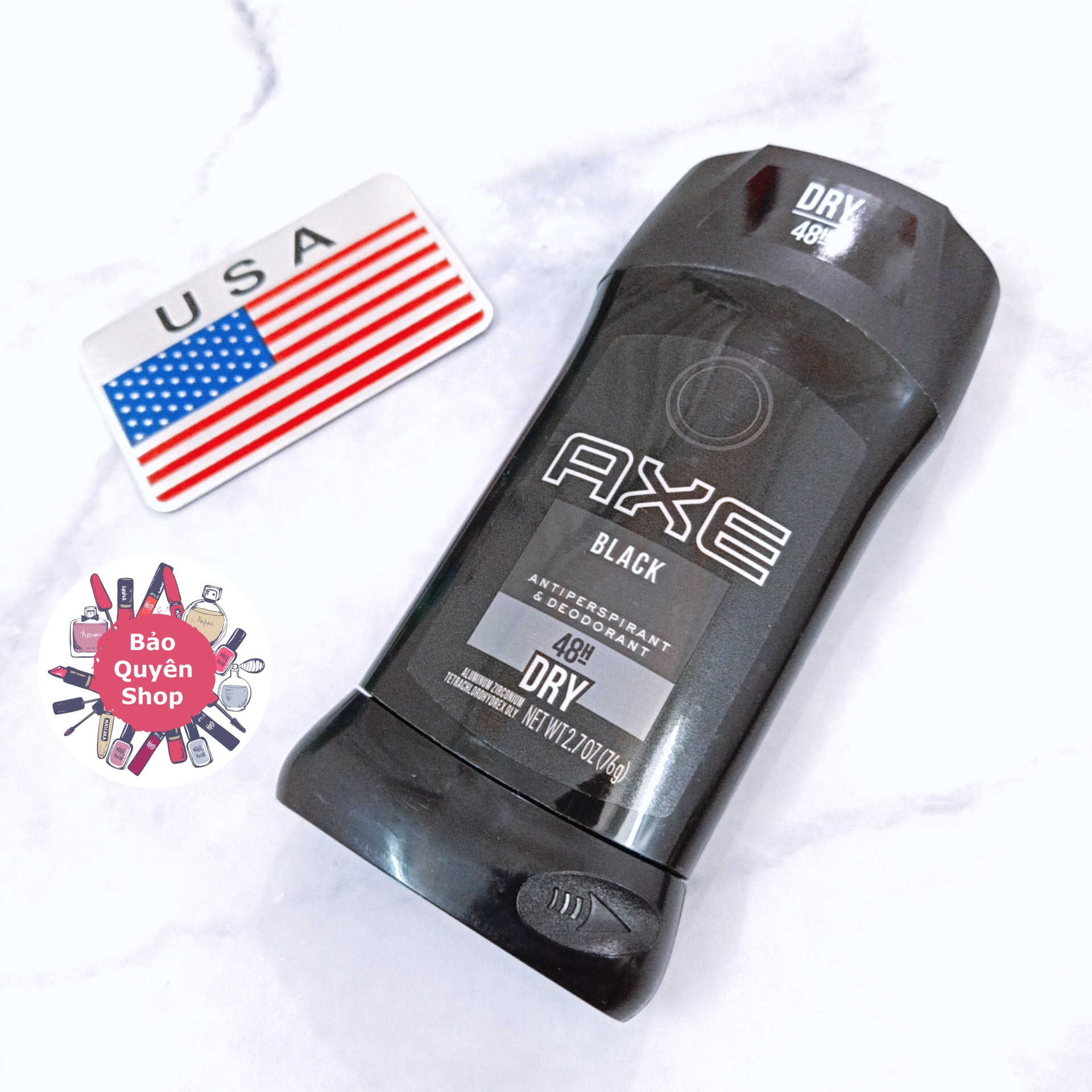 Lăn khử mùi nam dạng sáp trắng Axe Dry Black 76g