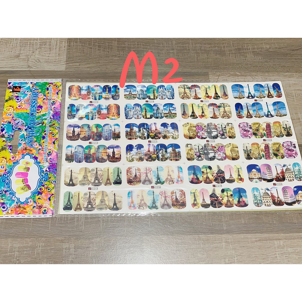 Sticker 3d hình hoa dán móng nghệ thuật