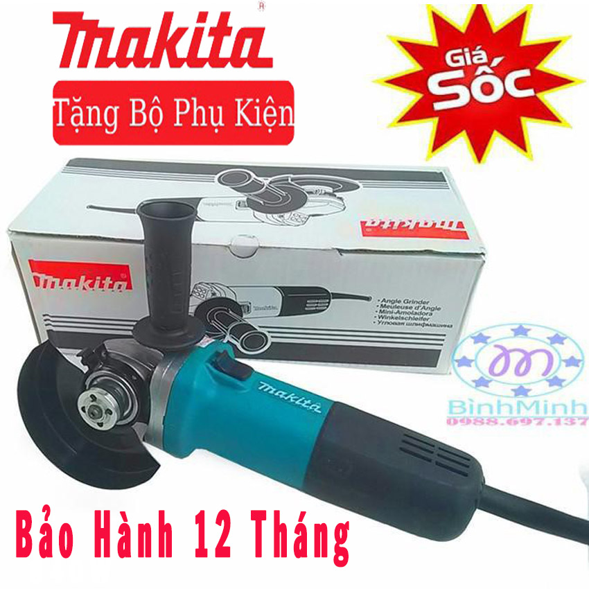 Đại Lý Phân Phối Makita Chính Hãng - Máy mài góc Makita 9556HN Nhật Bản - Máy mài cắt cầm tay công xuất lớn Makita lõi đồng 100% công xuất lên đến 840W tốc độ không tải 11000 vòng/phút chống nước chống bụi tốt