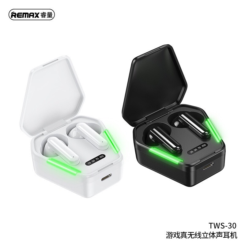 Tai nghe bluetooth không dây Remax TWS-30 kiểu dáng thể thao có đốc sạc dung lượng pin 380mAh đèn lèn hiển thị