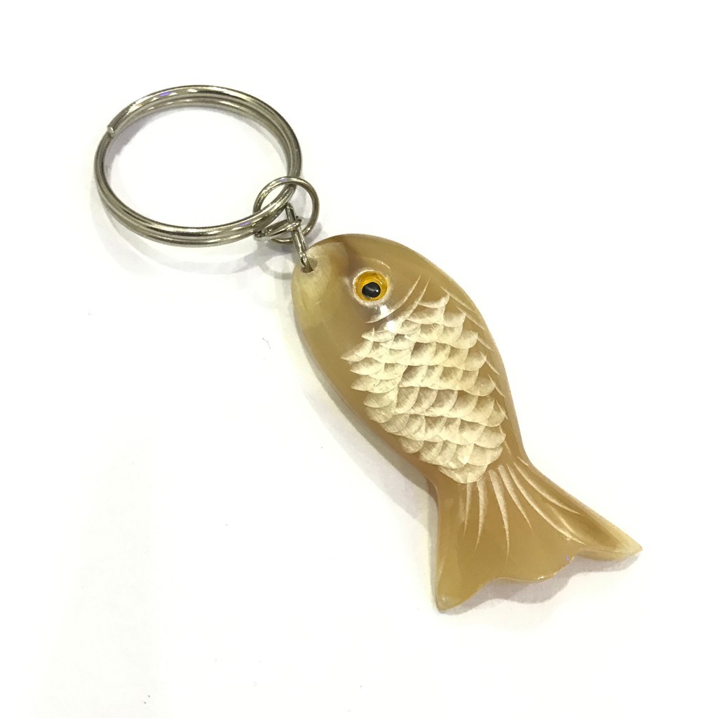 Móc treo chìa khóa hình cá bằng Sừng trâu - TỈA TÁCH RẤT ĐẸP (OTH010) HAHANCO