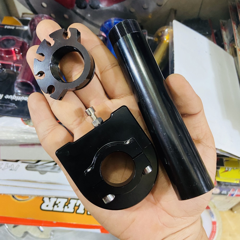 [độ xe máy] CÙM GA NHÔM CNC nguyên khối xài 1 dây ga gắn các loại xe NHƯ WAVE, DREAM, SIRIUS (màu ĐEN)