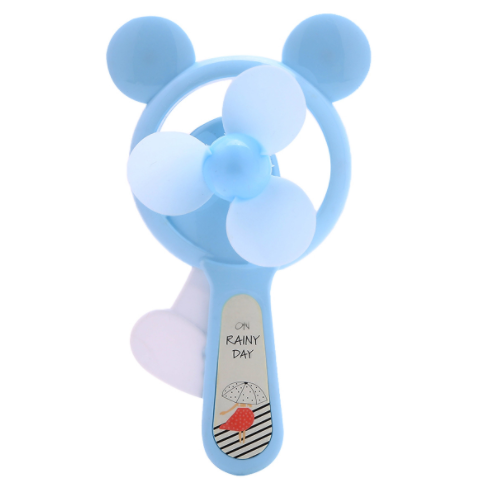 Quạt Bóp Cầm Tay Mini Tiện Dụng Không Dùng Pin Hình Mickey - Xanh Dương