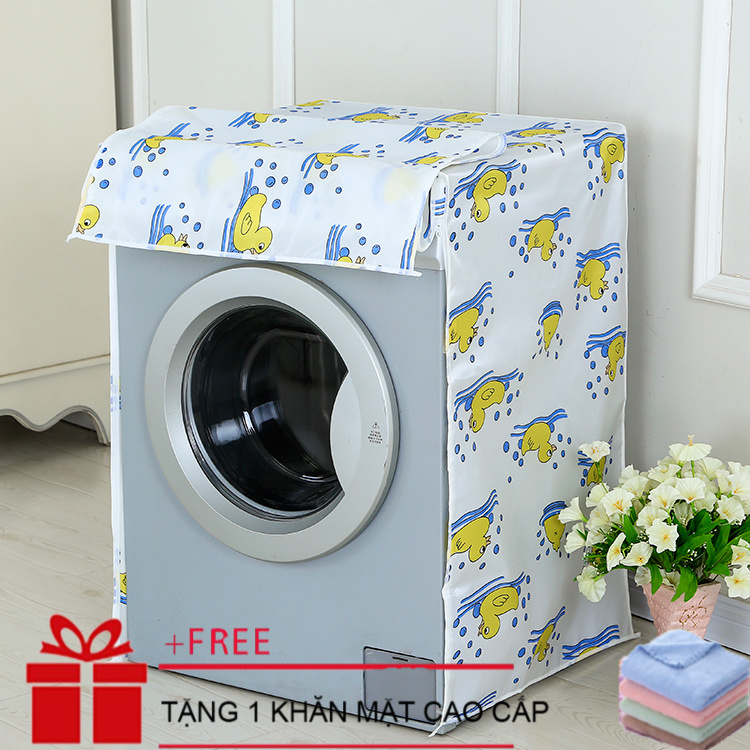 [ TẶNG 1 KHĂN MẶT ] Bọc Máy Giặt Chông Thấm Nước 2 Lớp - Trùm Máy Giặt Chống Thấm Nước 2 Lớp Loại Dày- Áo Trùm Máy Giặt- Bọc máy giặt cửa ngang ( lồng ngang ) loại 7-10kg( ngẫu nhiên )