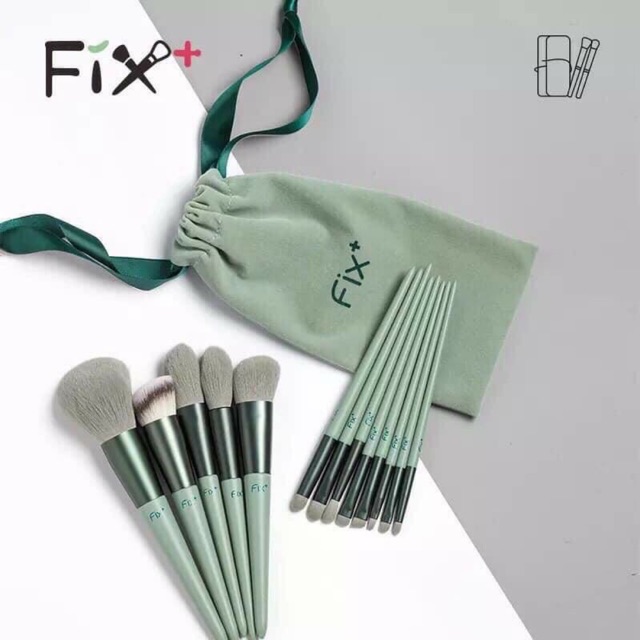 Bộ Cọ Fix 13 Cây Siêi Mịn - Cọ Trang Điểm Cao Cấp - Giá Siêu Rẻ, Bộ cọ trang điểm Fix 13 cây, Bộ cọ trang điểm 13 cây chuyên dụng kèm túi nhung kéo đầu lông mịn mềm mại dễ sử dụng
