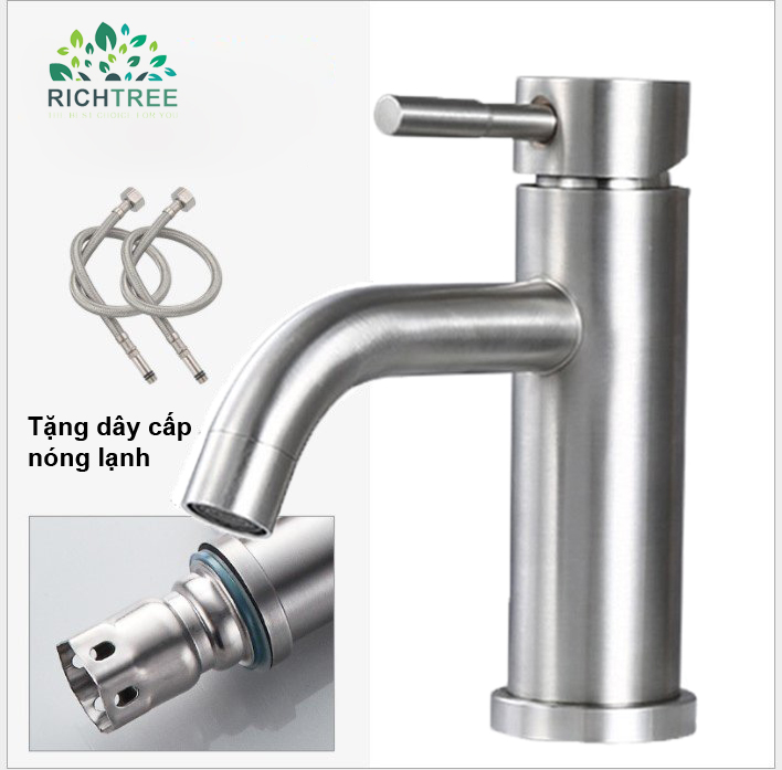 [HỖ TRỢ SHIP] Vòi lavabo nóng lạnh chất liệu inox 304- LVB NL-C17