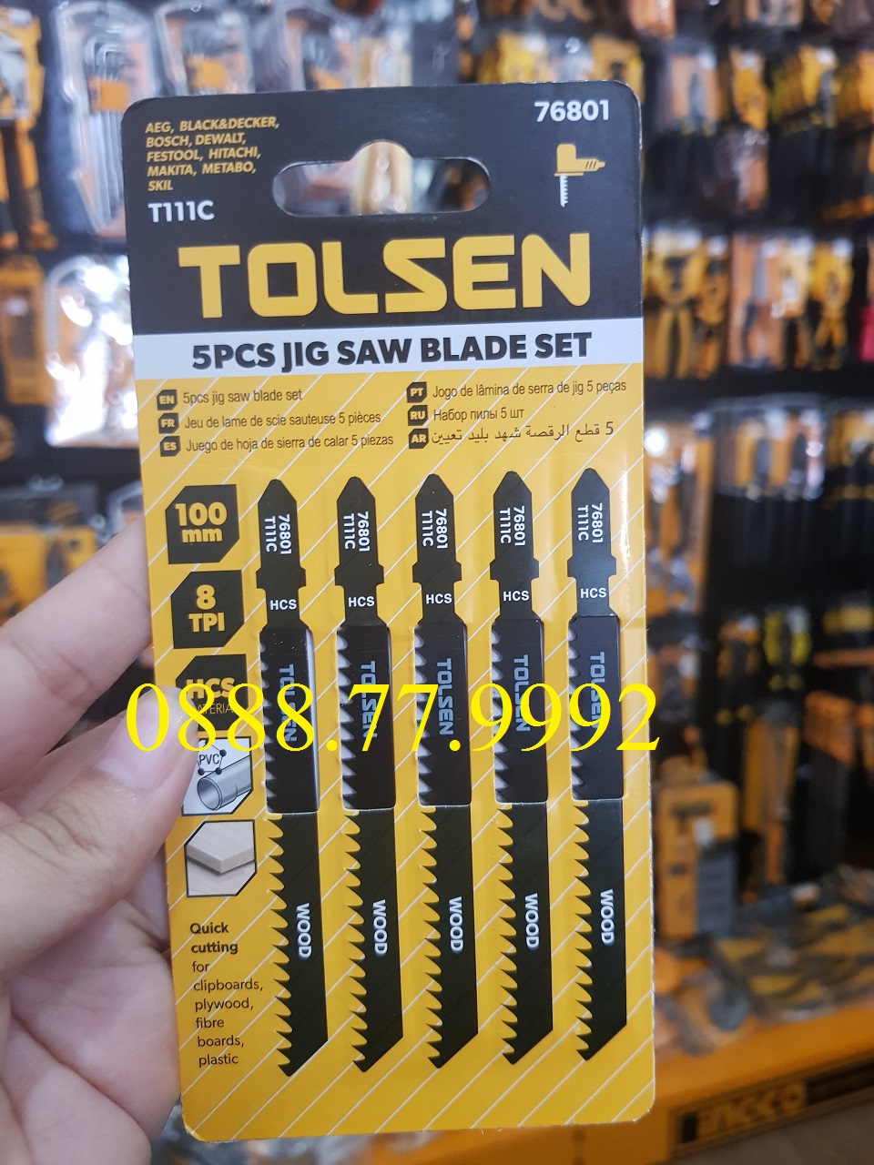 Vỉ 5 lưỡi cưa lộng gỗ và nhựa tolsen 76801