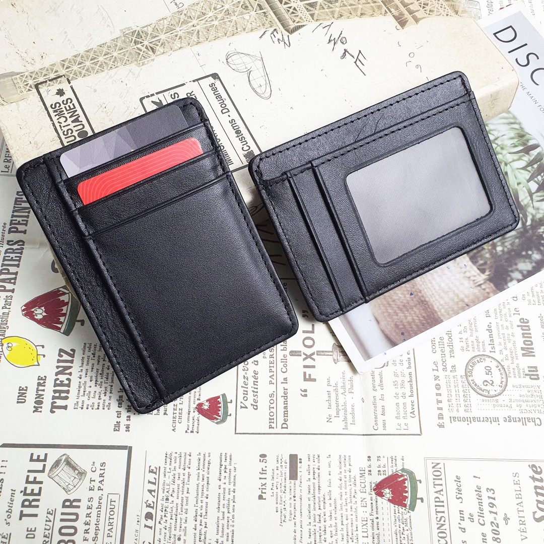Ví card da bò thật ch108 - 100% da bò thật, bh 3 năm