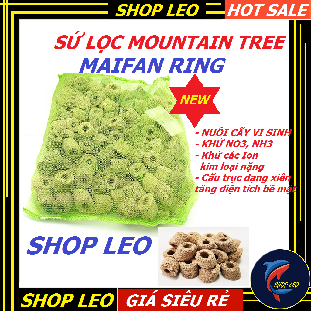 Sứ mountain tree maifan ring-vật liệu lọc cao cấp - vật liệu lọc hồ cá khử nitrate và amoniac - sứ lọc hồ cá - phụ kiện thủy sinh- shopleo