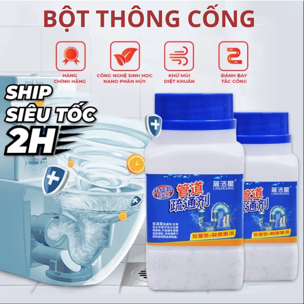 Bột thông Cống CỰC MẠNH Thông Bồn Cầu Thần Thánh Thông Tắc Bồn Cầu Nhanh Chóng nạo vét khử trùng nhà vệ sinh bồn rửa mặt