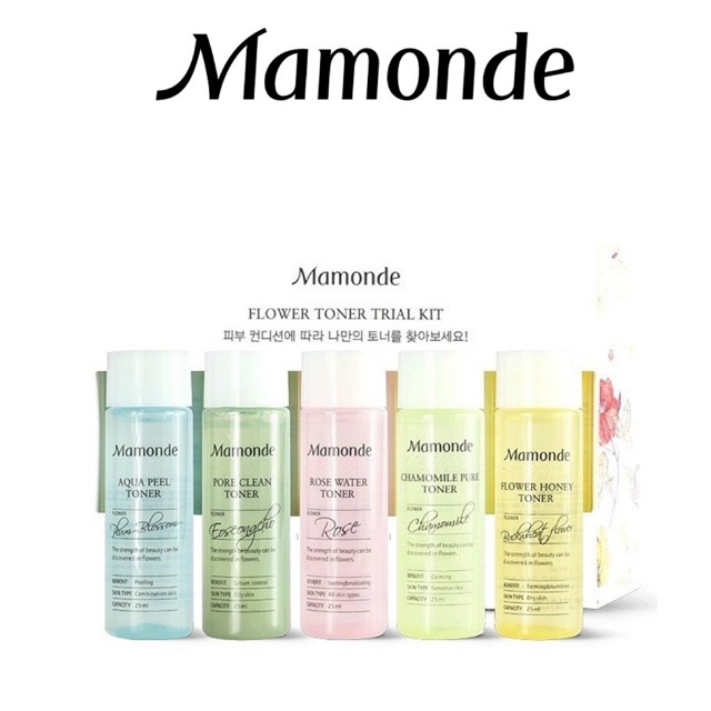 (Mini Size) Nước hoa hồng Mamonde Flower Toner Trial Kit(5 items)