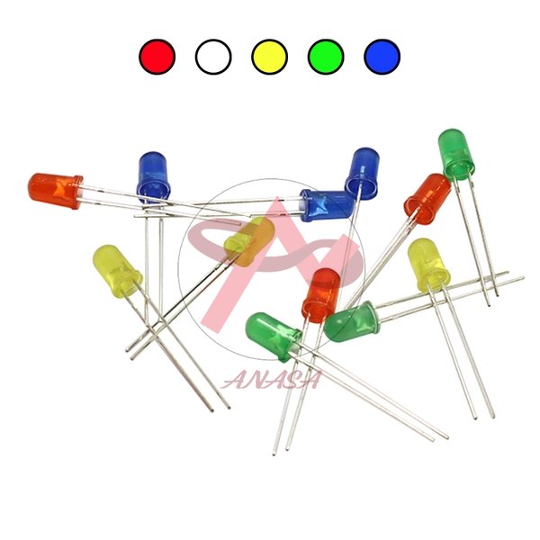 Led phủ màu phi 5mm - gói 10 con
