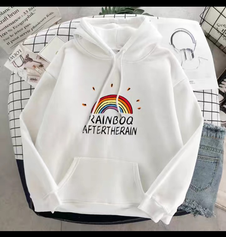 Áo hoodie cầu vồng chất nỉ bông dày siêu ấm 59