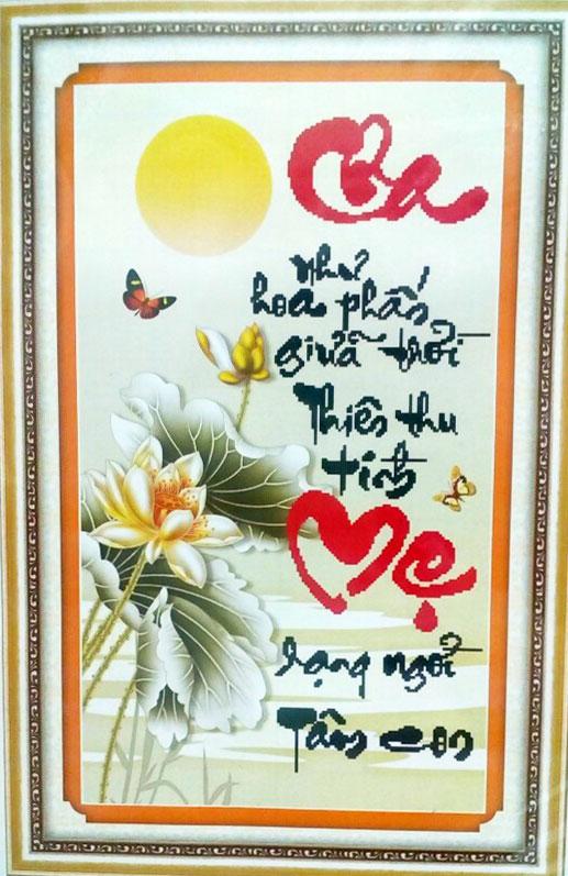 Tranh thêu chữ thập cha mẹ dlh-222955