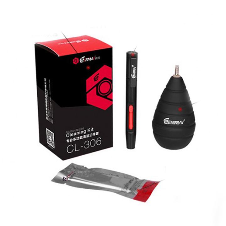 Bộ vệ sinh lenspen bút lau ống kính 3in1 eirmai cl-306 - bóng xịt siêu mạnh lấy hơi nhanh _ remonstore