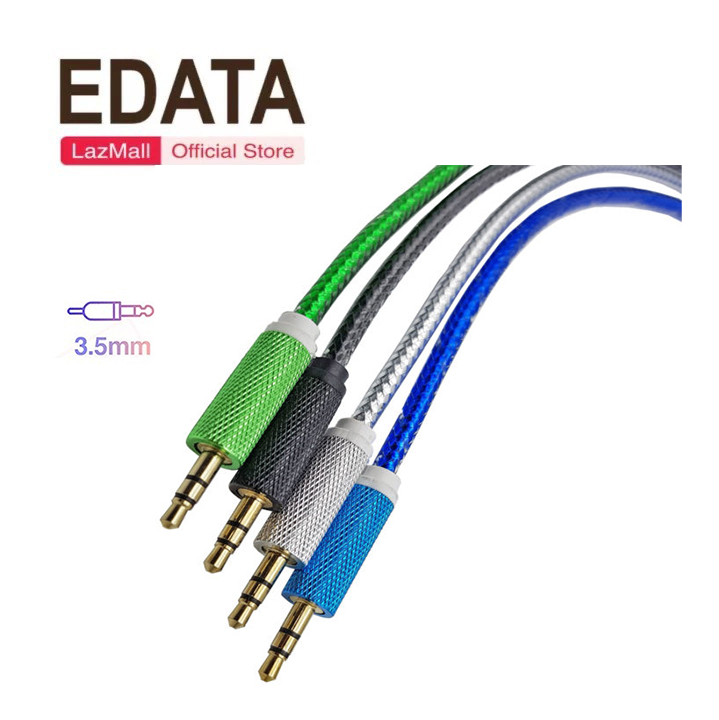Combo 2 dây cáp âm thanh aux 3.5mm sang aux 3.5mm vỏ bện kim loại
