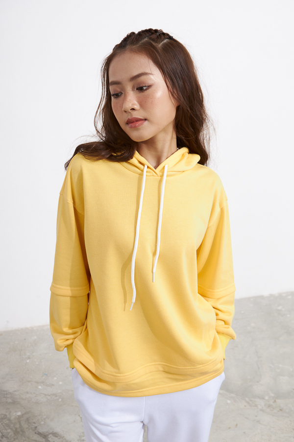 Áo hoodie Maybi rộng thun có nón