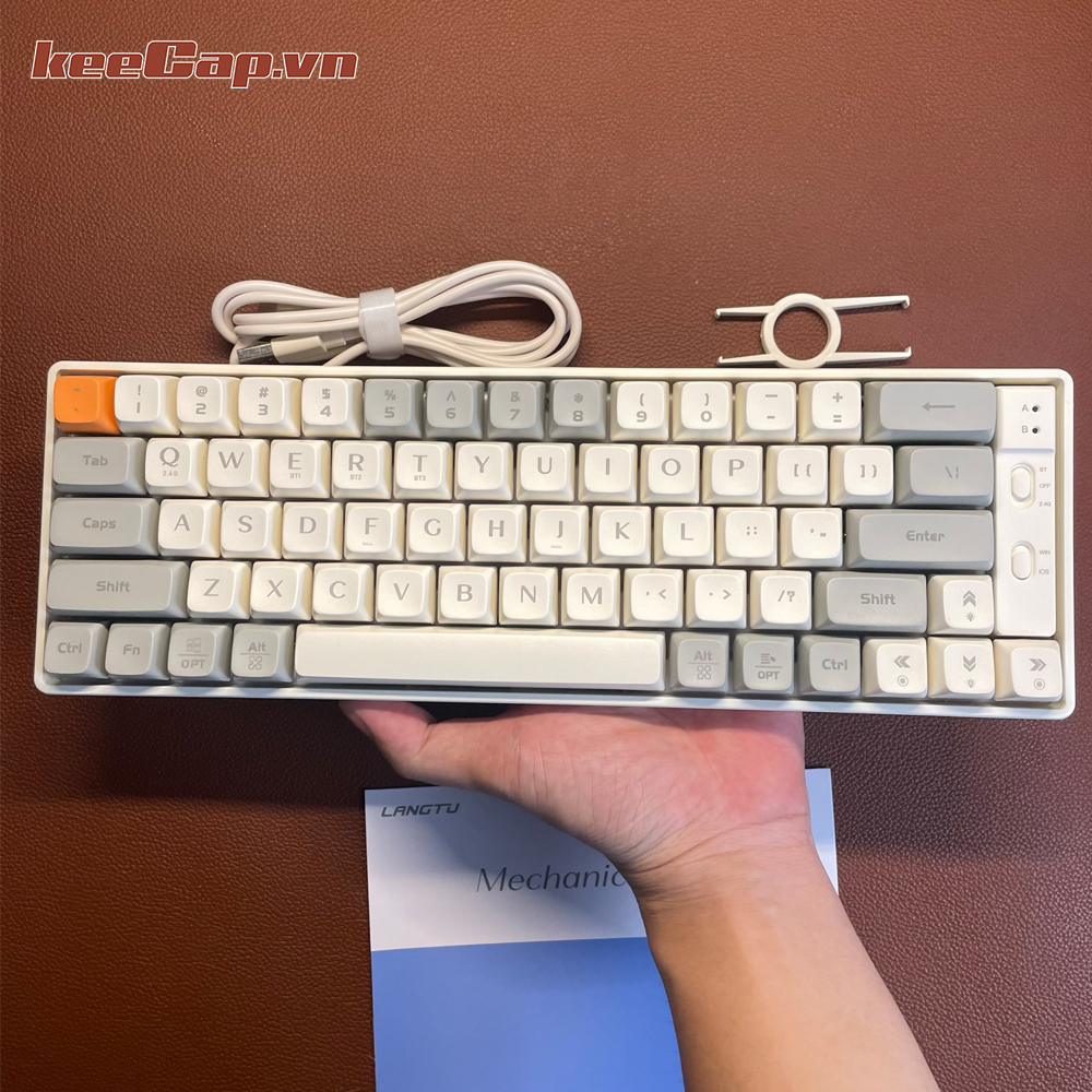 [KEECAP] Bàn phím cơ không dây Langtu GK65 retro (3 modes – 65 keys – hotswap)