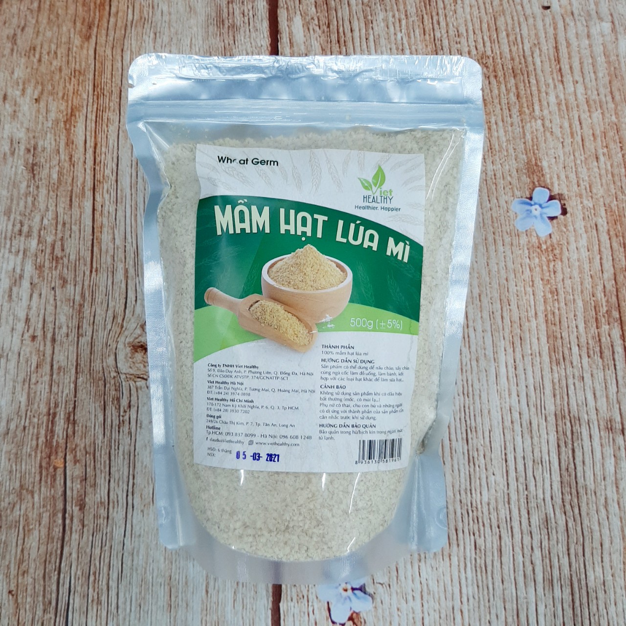 Mầm hạt lúa mì (Wheat Germ) Viethealthy - Bịch 500g