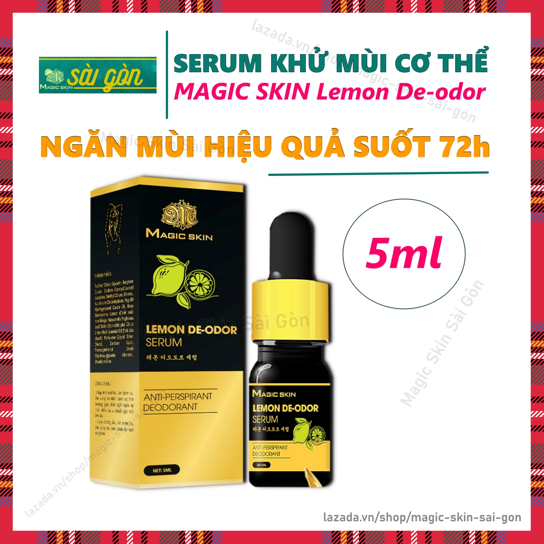 Tinh chất khử mùi Lemon De-odor Magic Skin Serum Chanh Hôi Nách